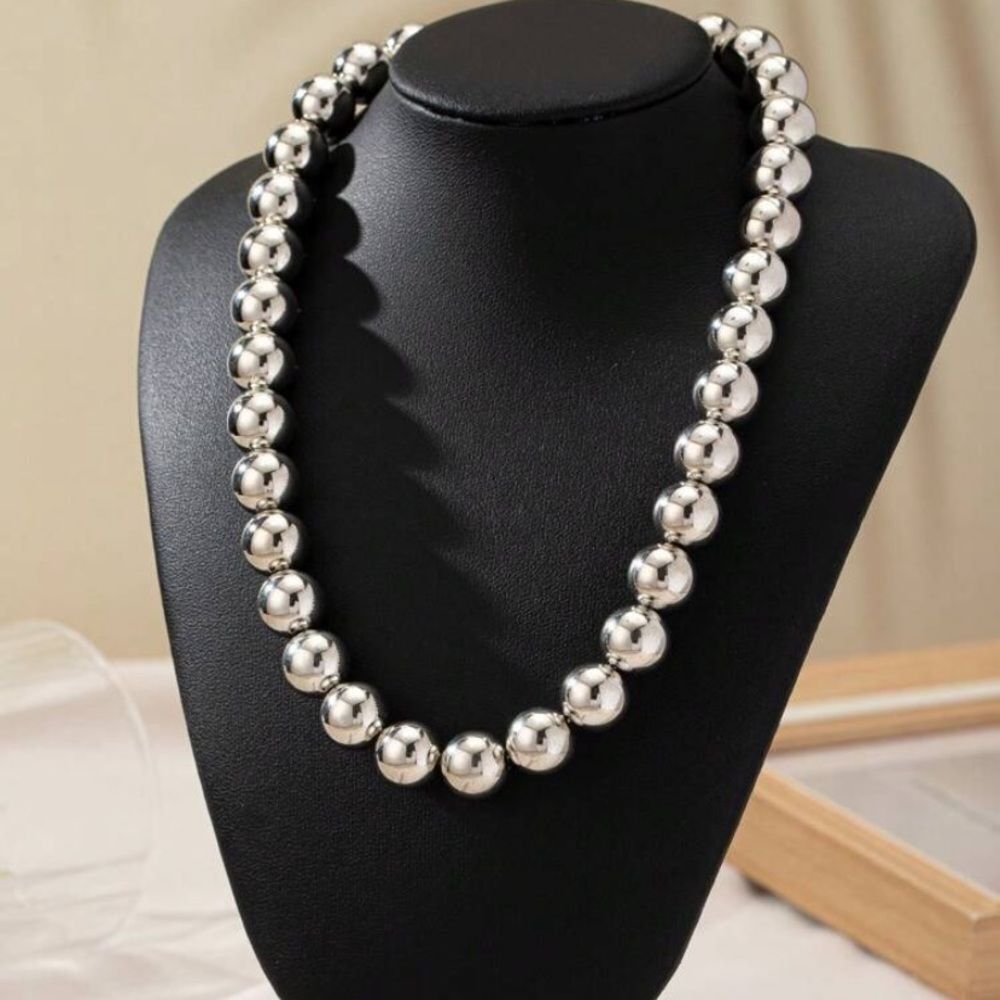 3for$20 Baroque Style Trendy Minimalist Sphere Punk Statement Beaded Necklace